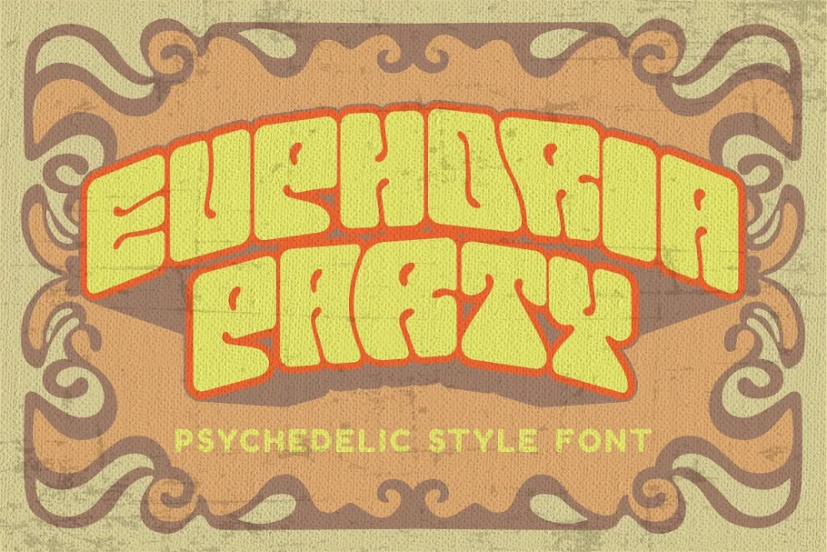 Euphoria Party - Psychedelic Font Font Free Download - Itfonts.com