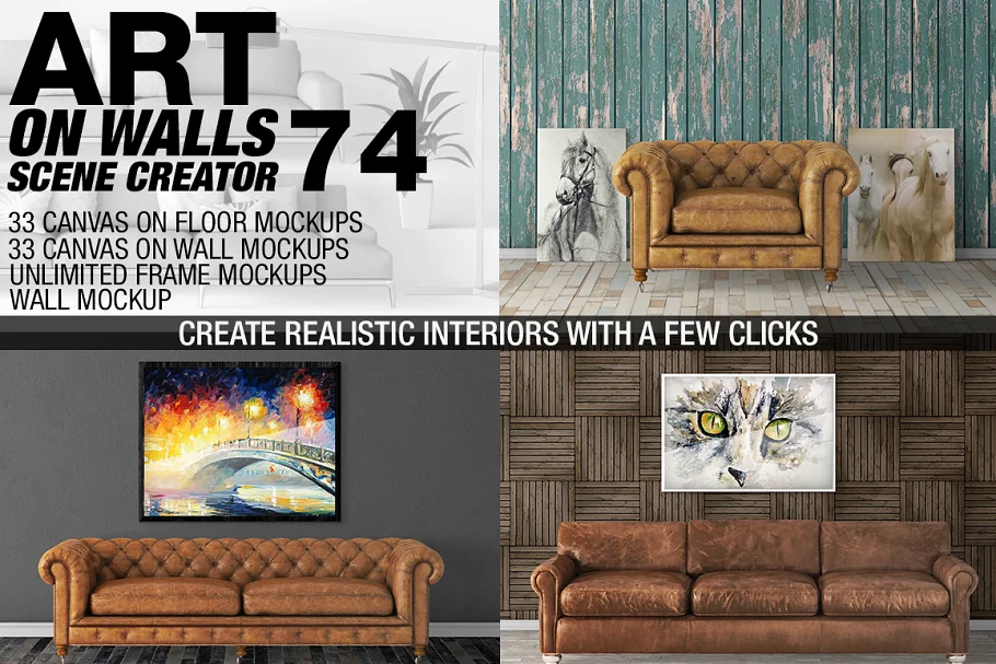 Canvas Mockups - Frames Mockups v 74 Template Free Download - Itfonts.com