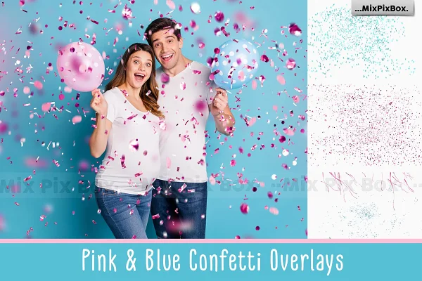 Pink and Blue Confetti Overlays Add-on Free Download - Itfonts.com