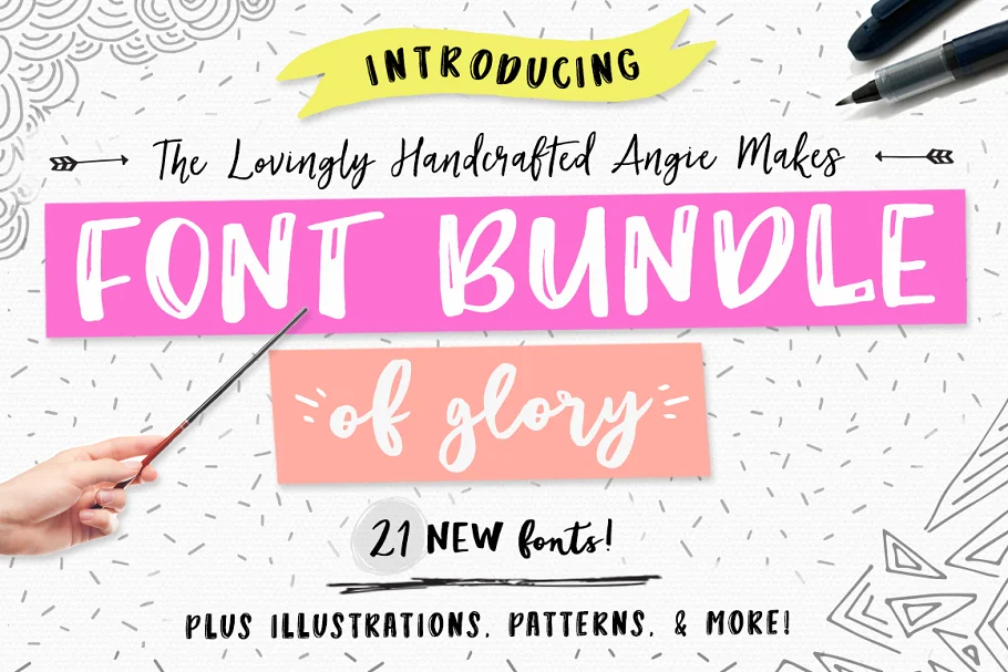 Angie Makes Font Bundle of Glory Font Free Download - Itfonts.com