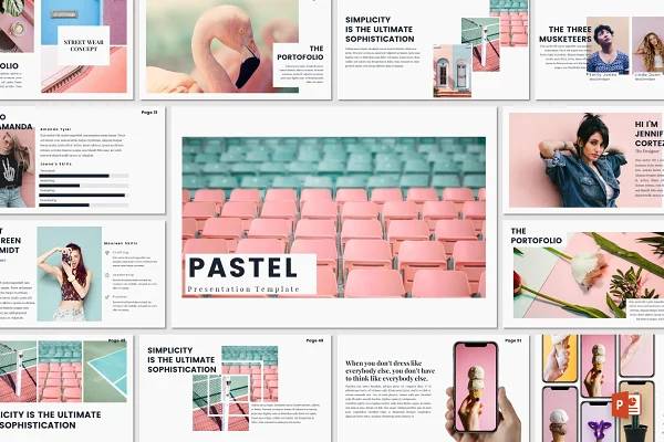 PASTEL - Powerpoint Template Template Free Download - Itfonts.com